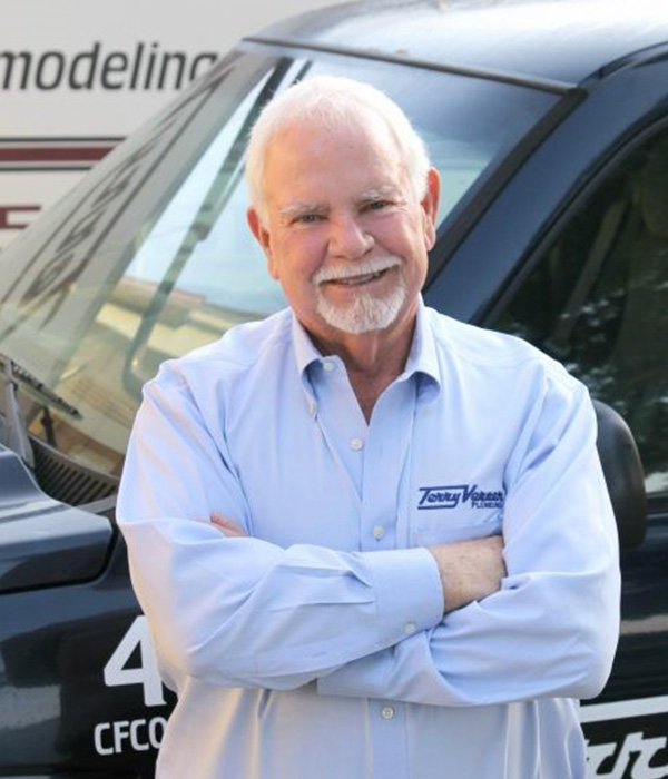 Terry Vereen in front of van